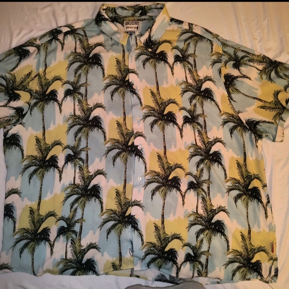 RSVLTS The Roosevelt's Saguaro Hawaiian Shirt W/ Palm Trees. Size 4X, Rayon.